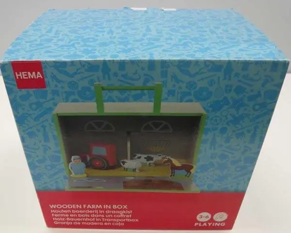 Foto do aviso oficial: Hema Wooden Farm in Box Brinquedo de madeira — risco: Engasgamento