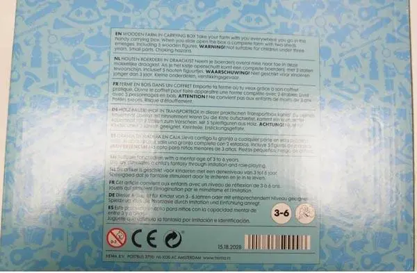 Foto do aviso oficial: Hema Wooden Farm in Box Brinquedo de madeira — risco: Engasgamento