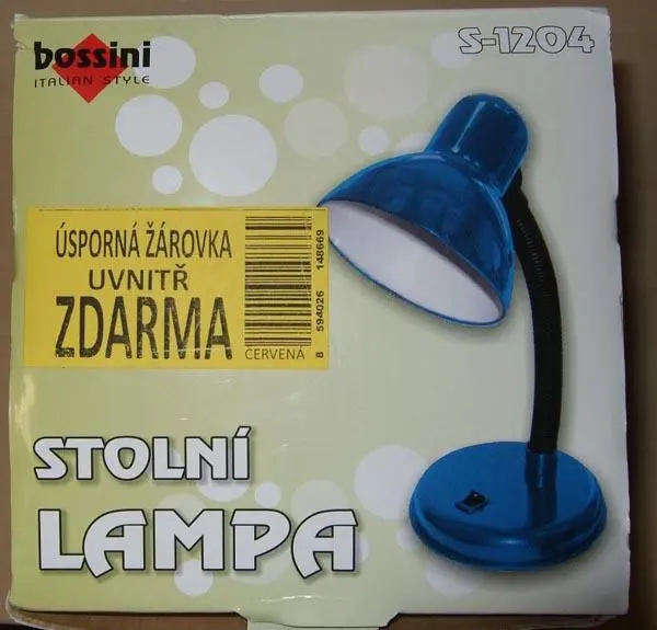 Foto do aviso oficial: STOLNÁ LAMPA/STOLNÍ LAMPA ('table lamp') Lâmpada de mesa — risco: Choque elétrico