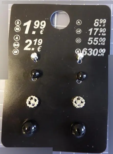 Foto dell’avviso ufficiale: SerPaCo 4 pairs earrings Orecchini — rischio: Rischio chimico