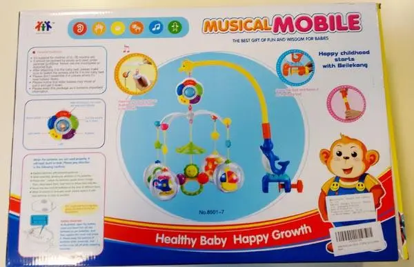 Foto do aviso oficial: Shengfa Toys Musical Mobile Móvel musical — risco: Engasgamento & Sufocamento