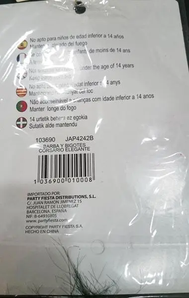 Foto do aviso oficial: Party Fiesta Body Parts Acessórios para vestidos de fantasia — risco: Queimaduras