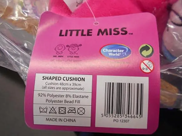 Foto do aviso oficial: CHARACTER WORLD "Little Miss" Cushion Almofada — risco: Engasgamento