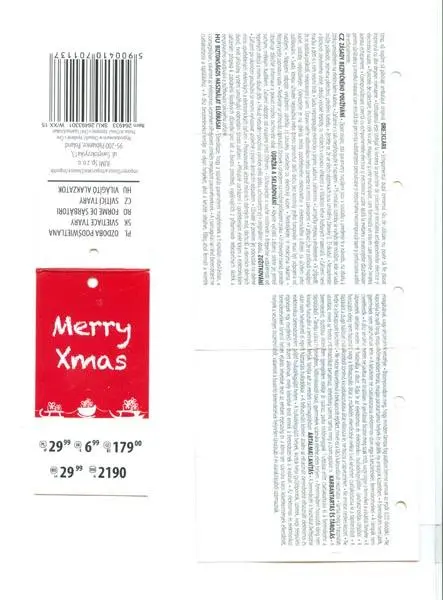 Photo from the official notice: Jumi Merry Xmas; OZDOBA PODSWIETLANA / VILÁGÍTÓ ALAKZATOK table lamp — electric shock risk