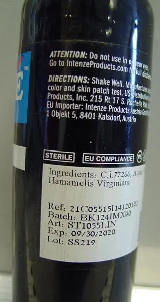 Foto dell’avviso ufficiale: Intenze Lining black Inchiostro del tatuaggio — rischio: Rischio chimico (A12/0654/17)