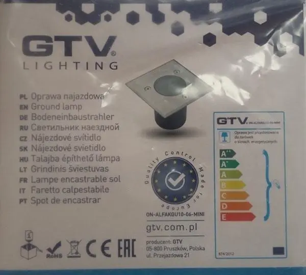 Foto do aviso oficial: GTV Alfa-k-mini Luz do chão — risco: Choque elétrico