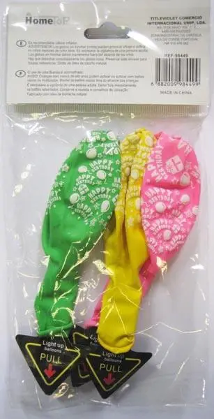 Photo de l’avis officiel: HOMETOP Balloons Ballons LED — risque: Risque chimique
