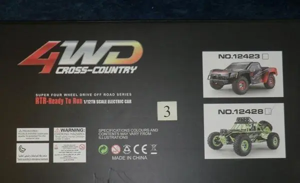 Foto do aviso oficial: WLtoys 4WD Cross-Country - Challenge the limit Carro de brinquedo — risco: Químico