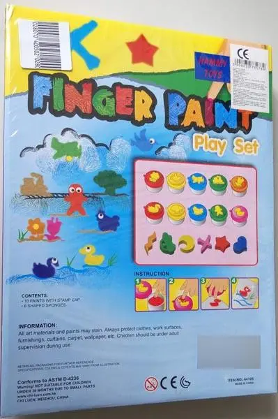Foto uit de officiële melding: Chi-Luen / Hammy Toys FINGER PAINT Play Set / Ujjfesték Vingerverf kit — risico: Microbiologische risico's