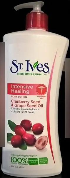 Photo from the official notice: ST. Ives 1) Daily Hydrating 2) Intensive Healing 3) 24 Hr Deep Restoring skincare product — chemical risk