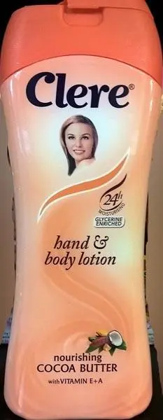 Foto do aviso oficial: Clere hand and body lotion Produto de cuidados com a pele — risco: Químico