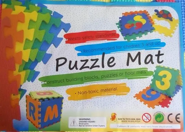 Foto aus der offiziellen Meldung: Sun Ta Toys Puzzle Mat Schaumpuzzlematte — Risiko: Ersticken (A12/0811/17)