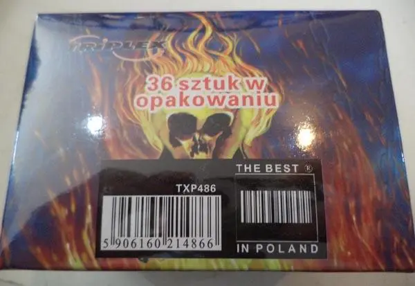 Photo from the official notice: Triplex Grom 1 / Petarda blyskowa [Flash firecracker] fireworks — damage to hearing risk