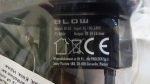 Photo de l’avis officiel: BLOW Ladowarka sieciowa micro USB - Micro USB travel charger Chargeur de voyage USB — risque: Choc électrique
