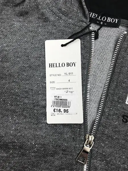 Photo de l’avis officiel: HELLO BOY Veste pour garçons — risque: Blessures