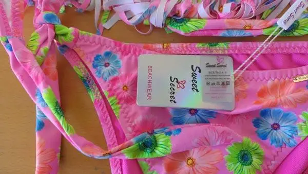 Foto do aviso oficial: Sweet Secret Biquíni para meninas — risco: Ferimentos (A12/0934/17)