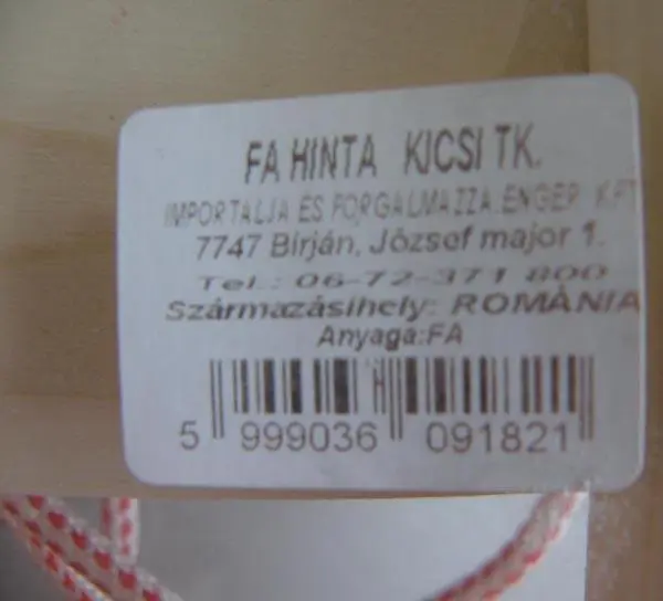 Foto do aviso oficial: fa hinta / jucara lemn Balanço de madeira — risco: Ferimentos