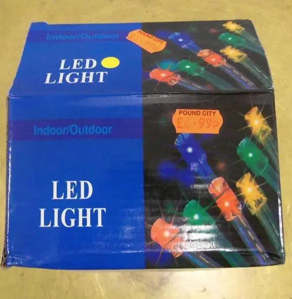 Photo de l’avis officiel: 1) LED Decorative Lights; 2) LED Light Chaîne d’éclairage — risque: Choc électrique