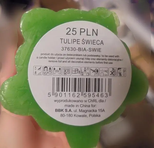 Photo de l’avis officiel: Tulipe Swieca [Candle Tulip] Bougie décorative — risque: Incendie