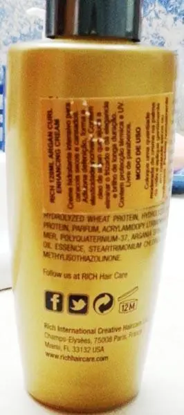 Photo from the official notice: Rich (1) Pure Luxury Moisture Leave-in Conditioner ; (2) Pure Luxury Argan Curl Enhancing Cream hair care prod — chemical risk