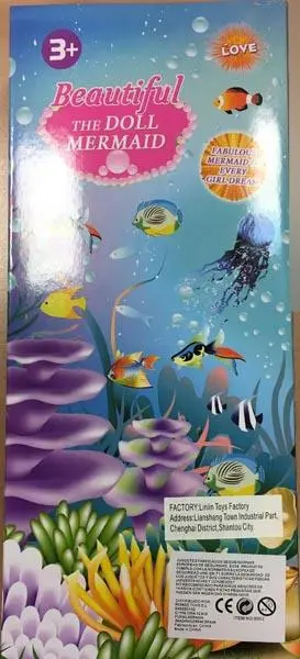 Foto uit de officiële melding: Ronge Toys Beautiful - The doll mermaid Plastic pop — risico: Chemische risico's