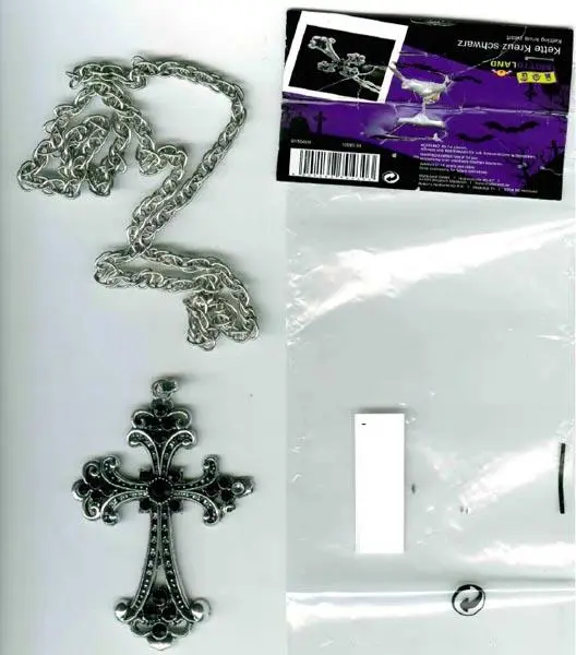 Photo de l’avis officiel: Mottoland Kette Kreuz schwarz ('Black cross necklace') Collier — risque: Risque chimique