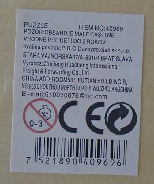 Foto aus der offiziellen Meldung: Fox Kinder-Puzzle — Risiko: Ersticken