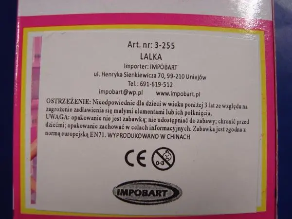 Foto do aviso oficial: Impobart Beauty Boneca de plástico — risco: Químico
