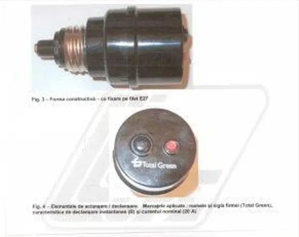 Photo from the official notice: TOTAL GREEN Automatic fuse — electric shock & fire risk