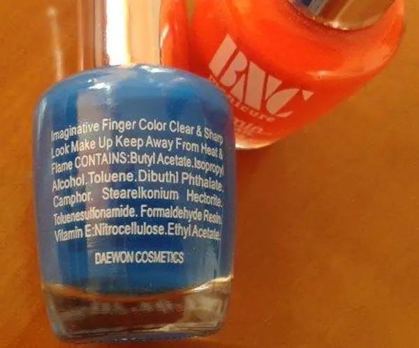 Foto aus der offiziellen Meldung: BNC manicure Miss Rou /, DAEWON COSMETICS Super Nail Hardner Nagellack — Risiko: Chemikalie