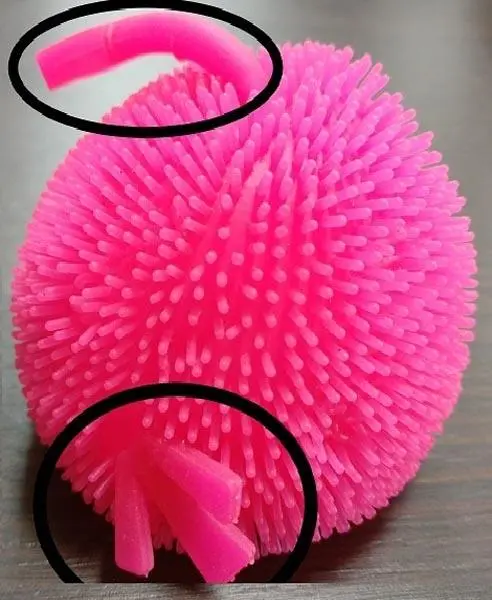 Photo from the official notice: ECLT Puffer ball — choking & strangulation risk
