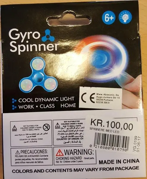 Foto do aviso oficial: Gyro Spinner - "Cool Dynamic Light" Fidget spinner — risco: Ferimentos