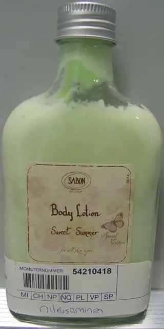 Foto do aviso oficial: Sabon Loção corporal — risco: Químico (0243/11)