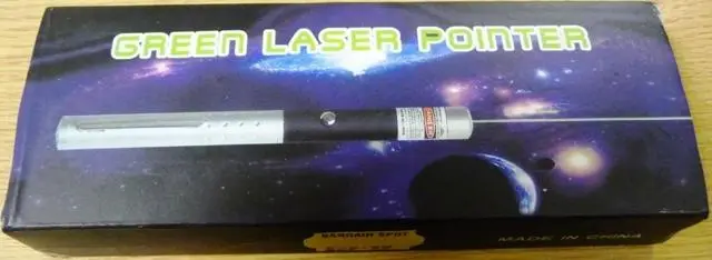 Foto aus der offiziellen Meldung: Laserpointer „Grüner Laserpointer“ — Risiko: Sehschaden