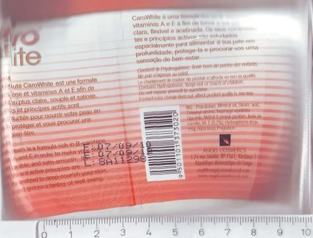 Photo de l’avis officiel: Caro White Crème éclaircissante «Lightening Beauty Cream» &amp; #13; — risque: Risque chimique