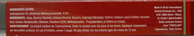 Photo de l’avis officiel: Topiclear Crème éclaircissante pour la peau «Lemon Cream» &amp; #13; — risque: Risque chimique