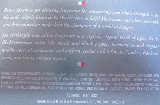 Photo de l’avis officiel: Alta Moda Aftershave «Braveheart» &amp; #13; — risque: Risque chimique