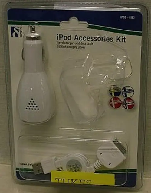 Photo de l’avis officiel: Deltaco Chargeur «IPod Accessoires Kit» (NON UN ORIGINAL AC — risque: Choc électrique