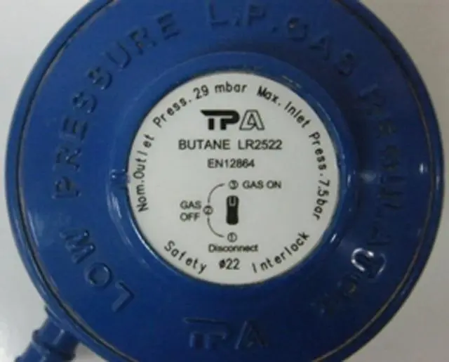 Foto do aviso oficial: TPA Regulador de baixa pressão "Baixa pressão L. P. Gas Reg — risco: Queimaduras