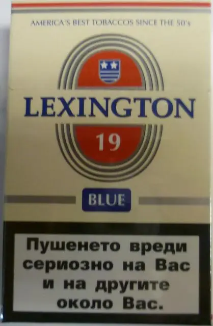 Foto do aviso oficial: Lexington and Che Red Cigarros Lexington Encarnado, Lexington Azul e Che R — risco: Incêndio
