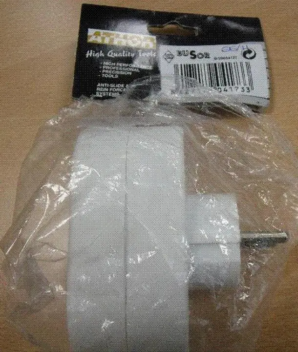 Photo from the official notice: BUSOR plug adaptor "high quality tools" — electric shock risk