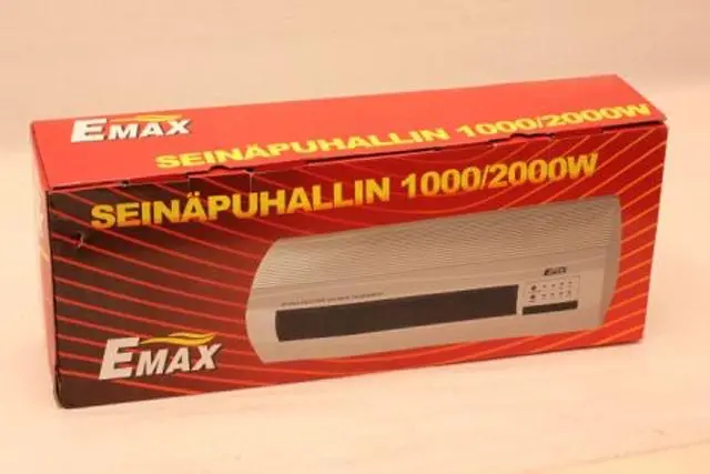 Photo de l’avis officiel: Emax Radiateur de ventilateur «Seinäpuhallin 1000/2000W» — risque: Choc électrique & Incendie