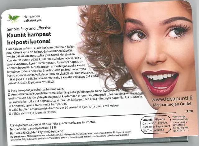 Foto del aviso oficial: my green Producto blanqueador de dientes «Pluma blanqueadora de dientes» — riesgo: Riesgos químicos