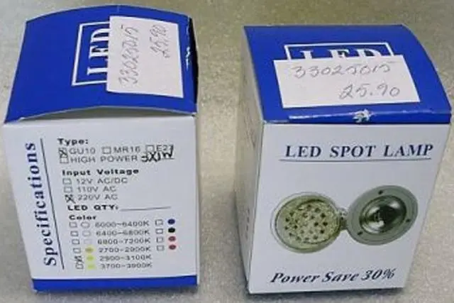 Foto do aviso oficial: Lâmpada LED «Lâmpada de ponto LED» — risco: Choque elétrico