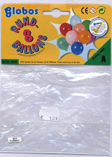 Photo de l’avis officiel: Globos Ballons «Round 8 ballons» — risque: Risque chimique