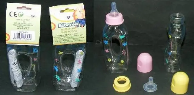 Photo from the official notice: Concorde babies' bottle "biberón" — choking risk