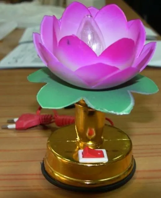 Foto do aviso oficial: Lotus Candeeiro de mesa «Lâmpada de lotus» — risco: Choque elétrico