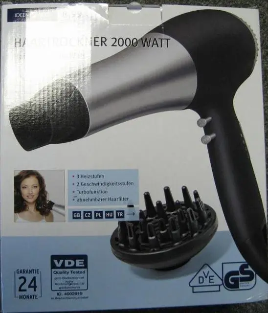 Foto do aviso oficial: Ideenwelt (Rossmann) Secador de cabelo «Haartrockner» — risco: Incêndio