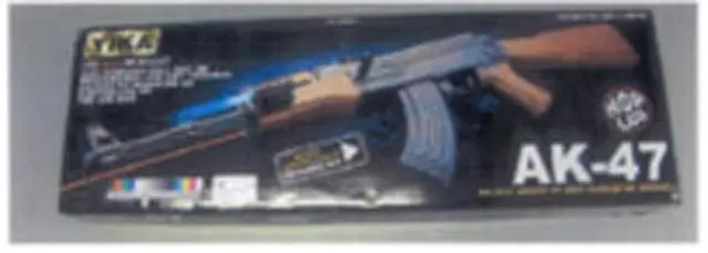 Foto do aviso oficial: YIKA Pistola de ar de brinquedo «AK-47, Guarda Negra» — risco: Ferimentos
