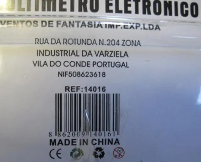 Foto do aviso oficial: V&amp;F Multímetro eletrônico «MULTÍMETRO Eletrónico» — risco: Choque elétrico